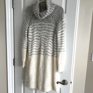 Anthropologie Sleeping On Snow Size Large soft angora sweater dress with slip